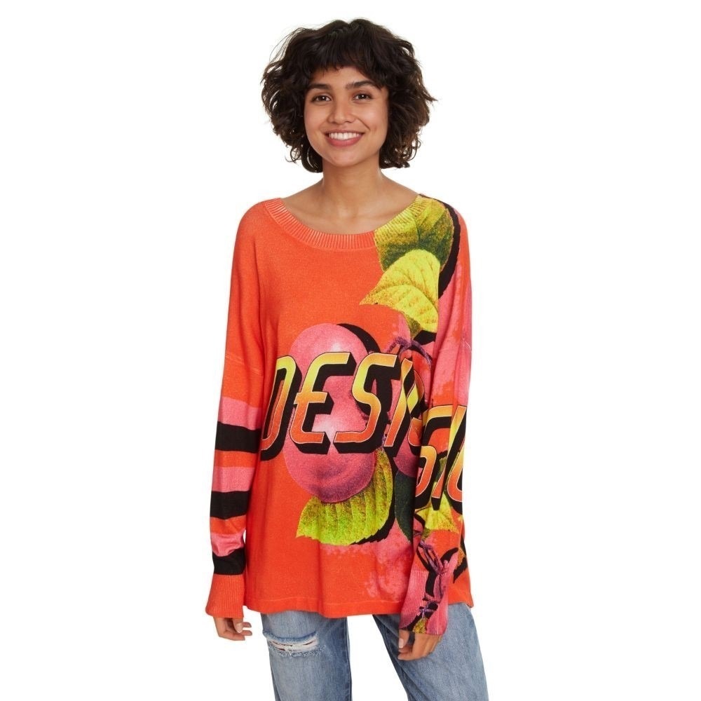 Desigual | Graphic Thin Knit‎ Oversized Sweater Size M